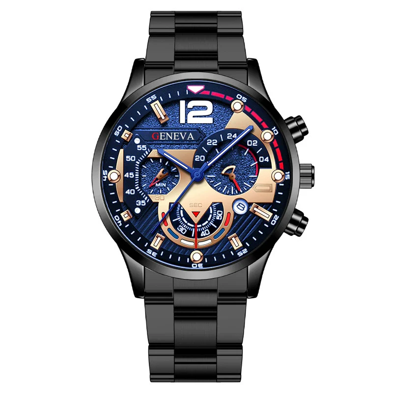 Men's Alloy Case Stainless Steel Band Round Dial Quartz Sport Luminous Leisure Watch - Image 9