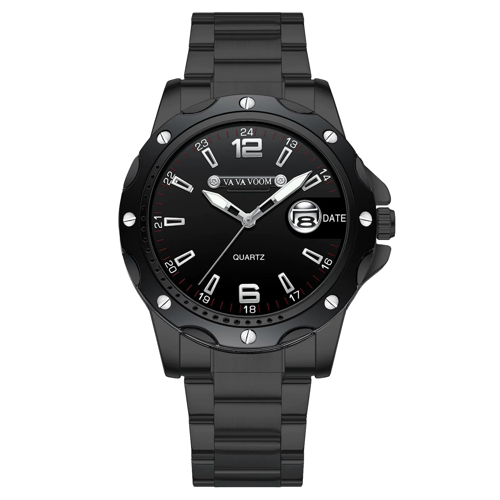 Men's Alloy Case Stainless Steel Belt Quartz Sports Watch With Magnifier Calendar Luminous Feature And Mineral Strengthened Glass Mirror - Image 7