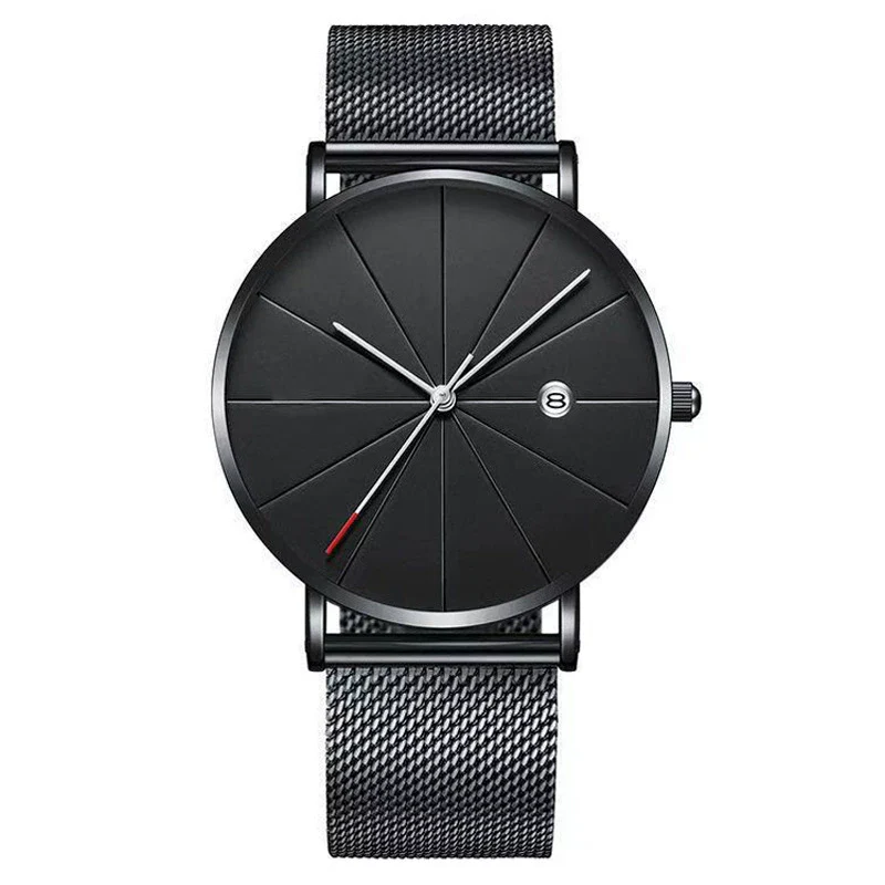 Men's Alloy Case Stainless Steel Strap Pin Buckle Round Dial Leisure Quartz Watch - Image 3