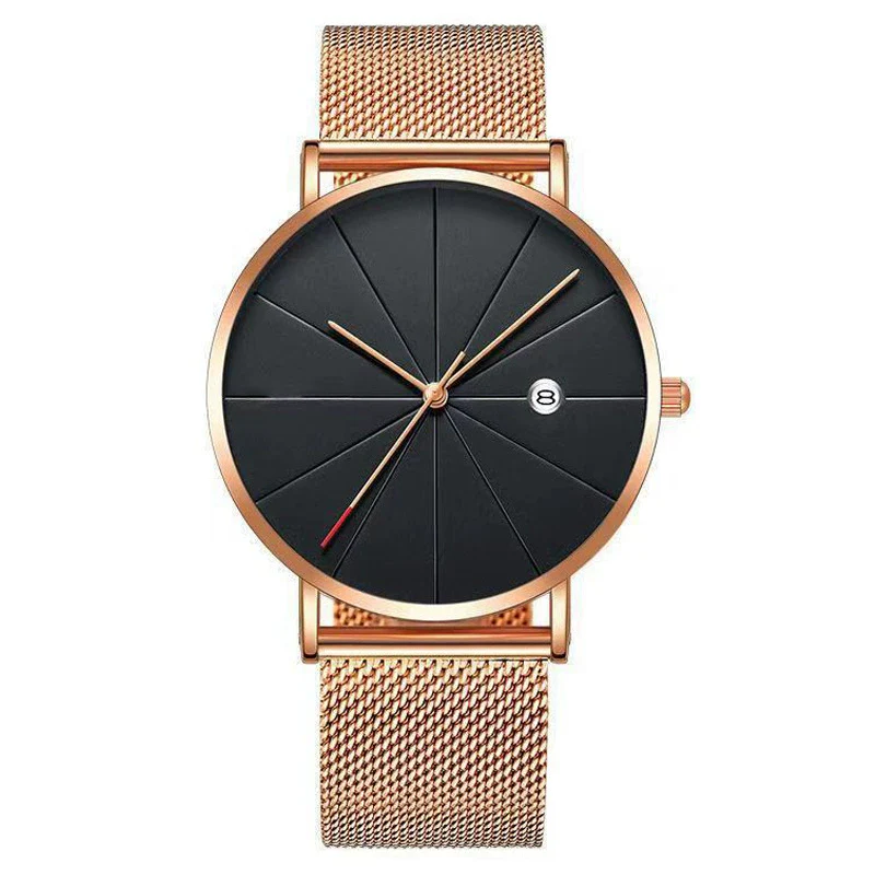 Men's Alloy Case Stainless Steel Strap Pin Buckle Round Dial Leisure Quartz Watch - Image 5