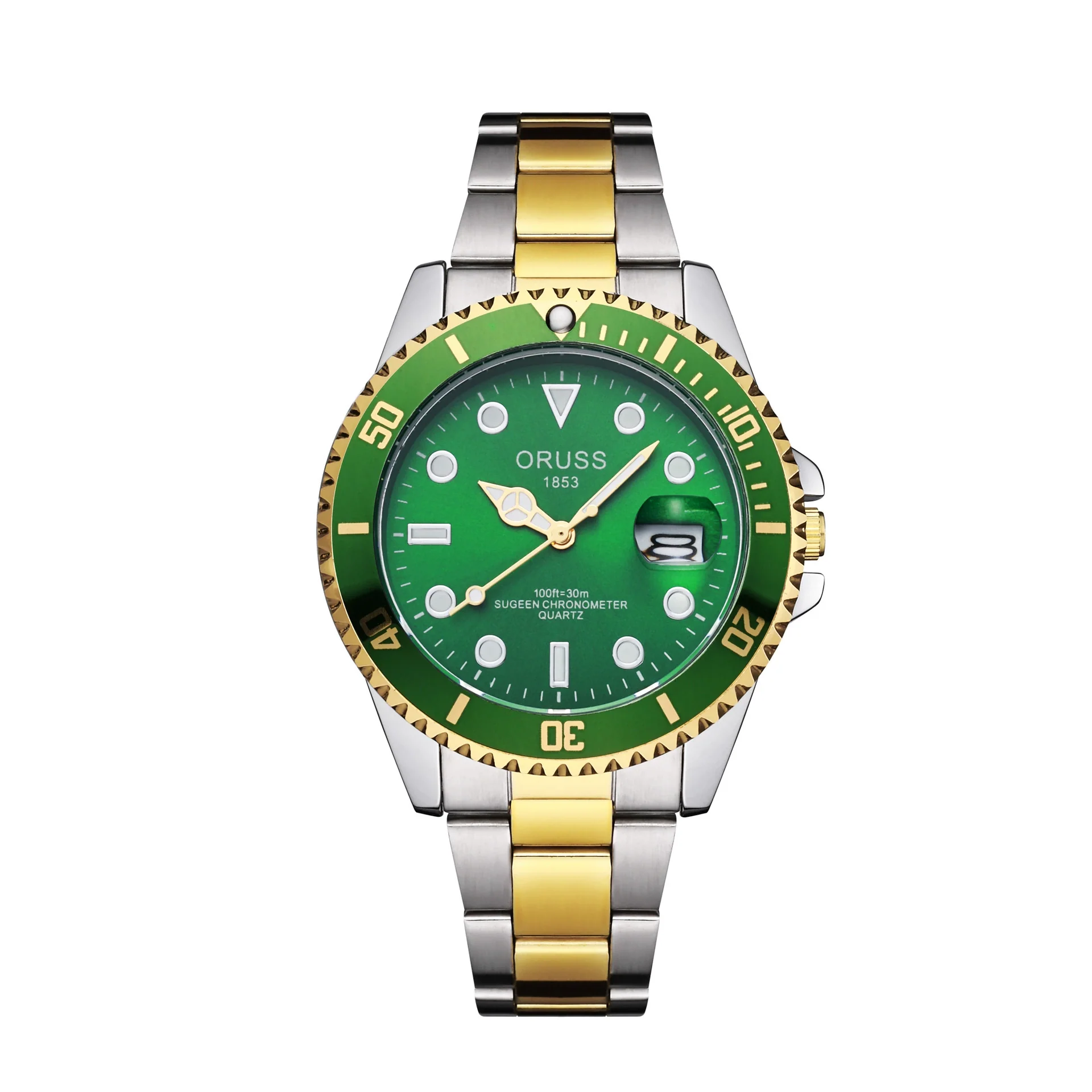 Men's Alloy Case Stainless Steel Strap Round Dial Luminous Waterproof Business Style Automatic Nonmechanical Watch - Image 3