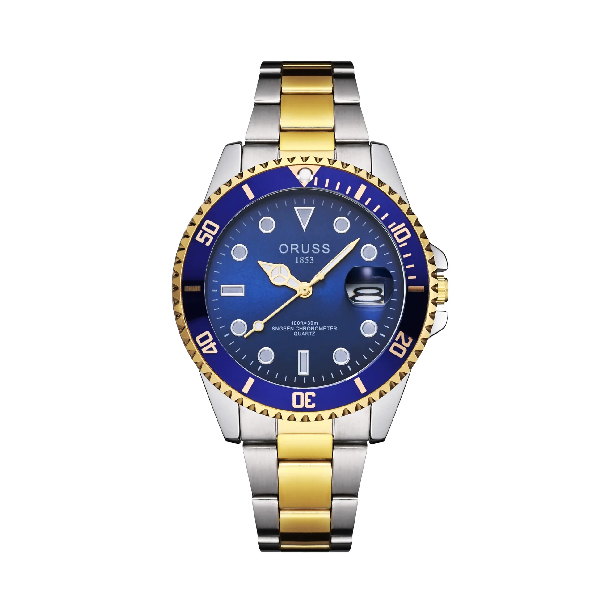 Men's Alloy Case Stainless Steel Strap Round Dial Luminous Waterproof Business Style Automatic Nonmechanical Watch - Image 4
