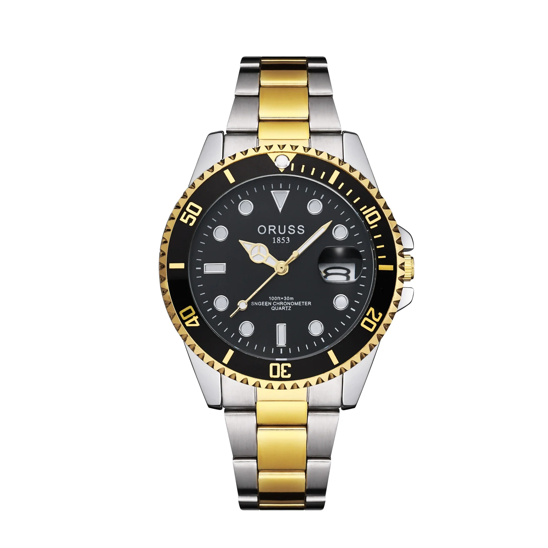 Men's Alloy Case Stainless Steel Strap Round Dial Luminous Waterproof Business Style Automatic Nonmechanical Watch - Image 5