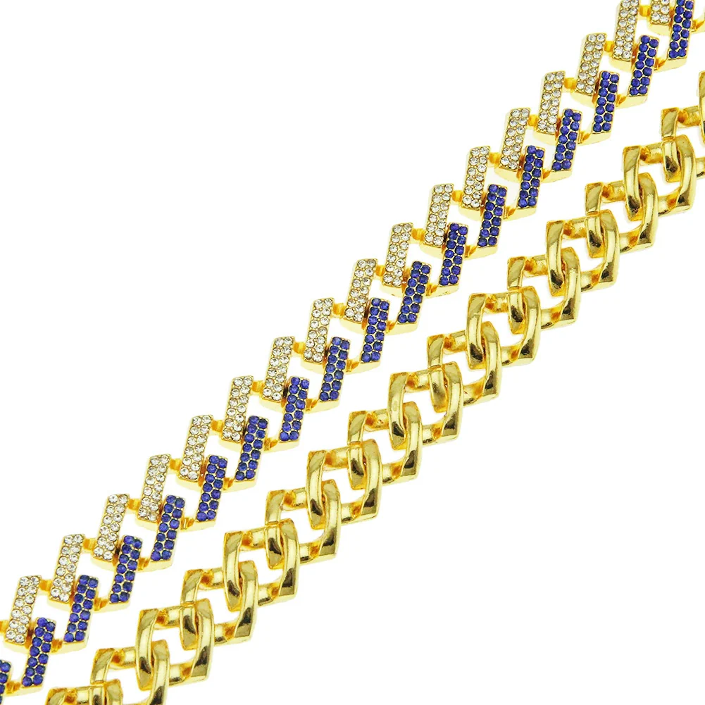 Men's Alloy Cuban Chain Bracelet With Diamond And Geometric Design Hiphop Style Magnet Buckle - Image 5