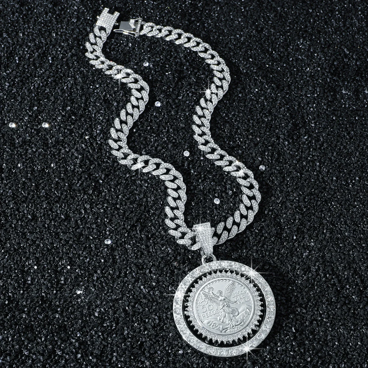Men's Alloy Cuban Chain Hiphop Style Angel Pendant Necklace With Cartoon Characters And Electroplating - Image 3