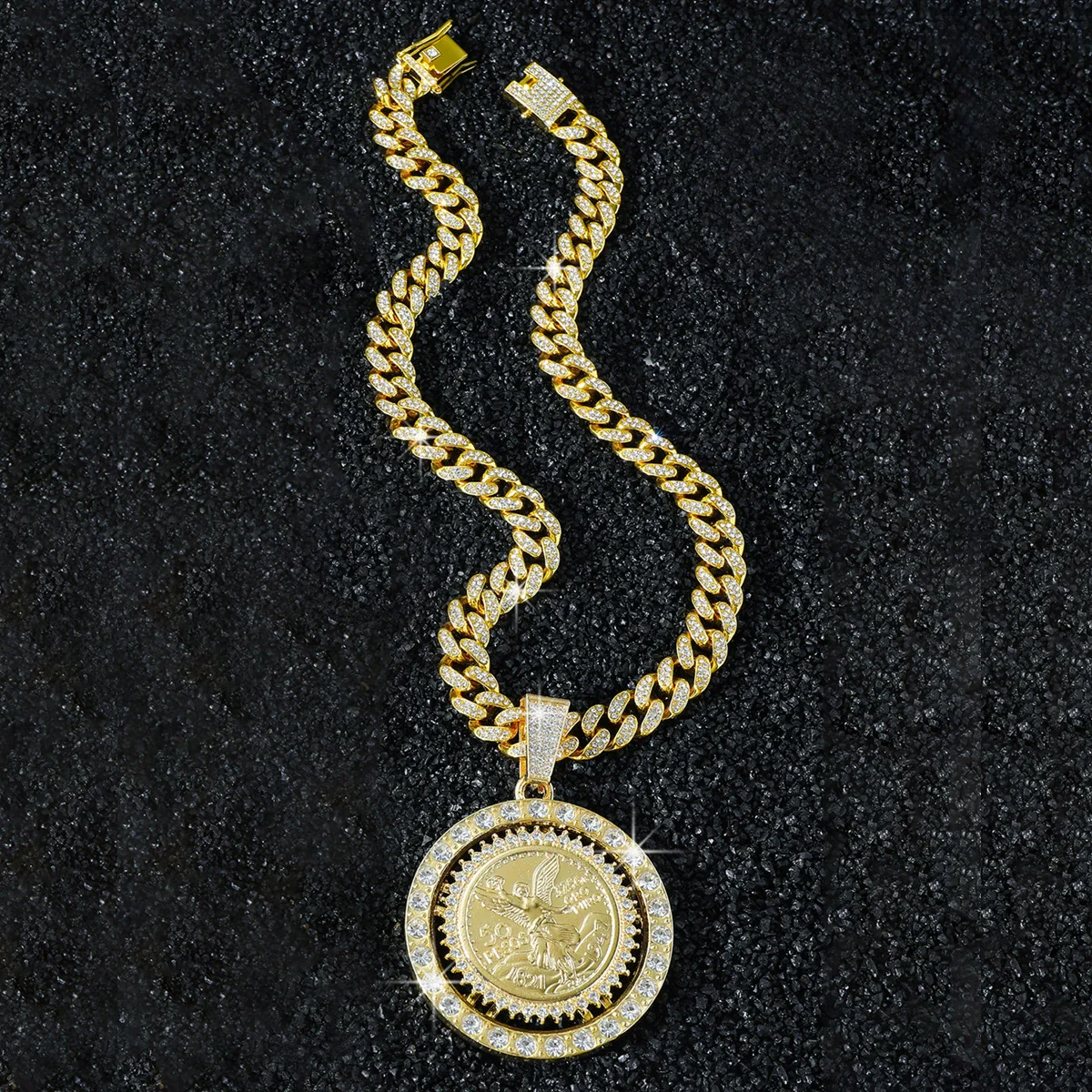 Men's Alloy Cuban Chain Hiphop Style Angel Pendant Necklace With Cartoon Characters And Electroplating - Image 4
