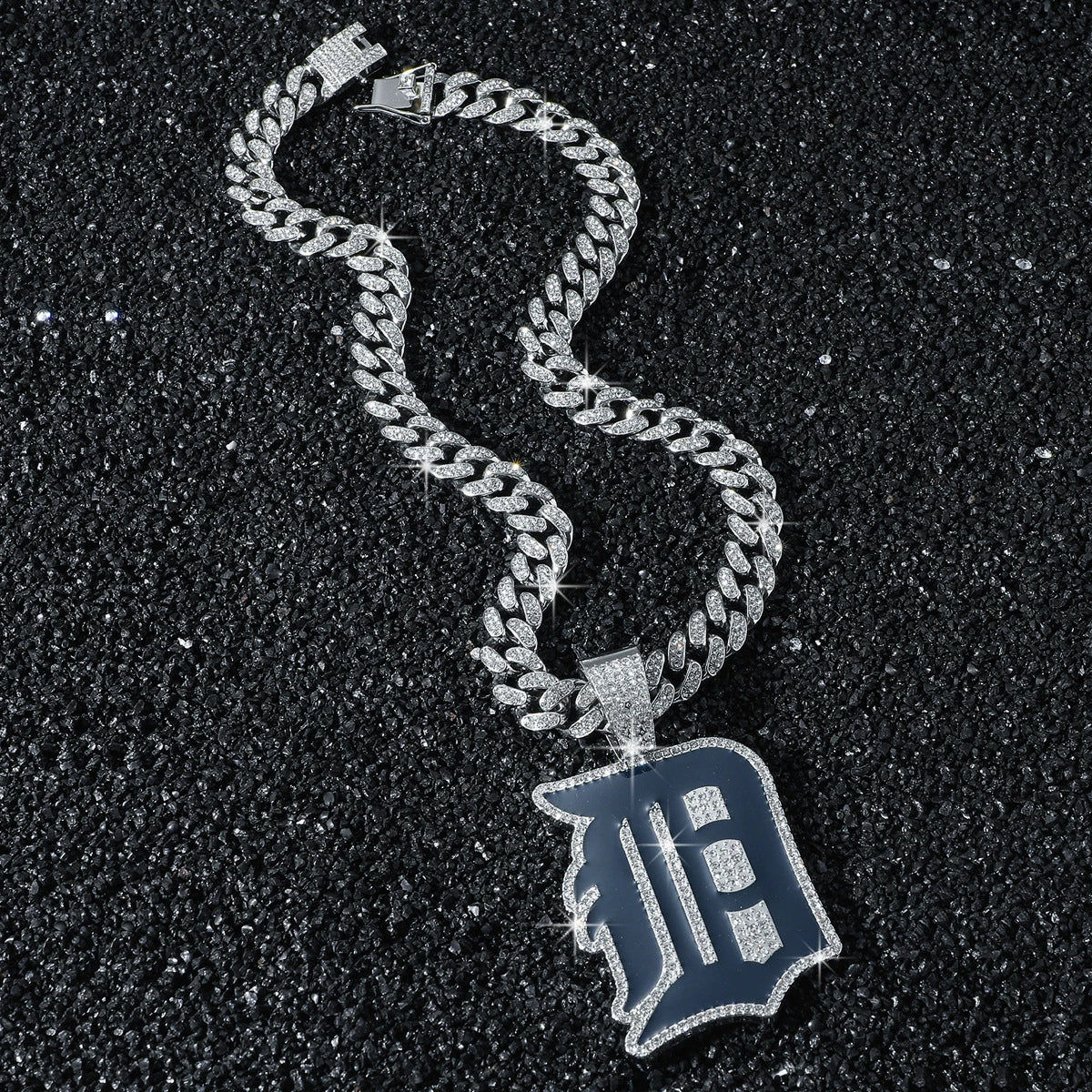 Men's Alloy Cuban Chain Hiphop Style Oil Dripping Baseball Team Logo Pendant Necklace With Electroplating - Image 7