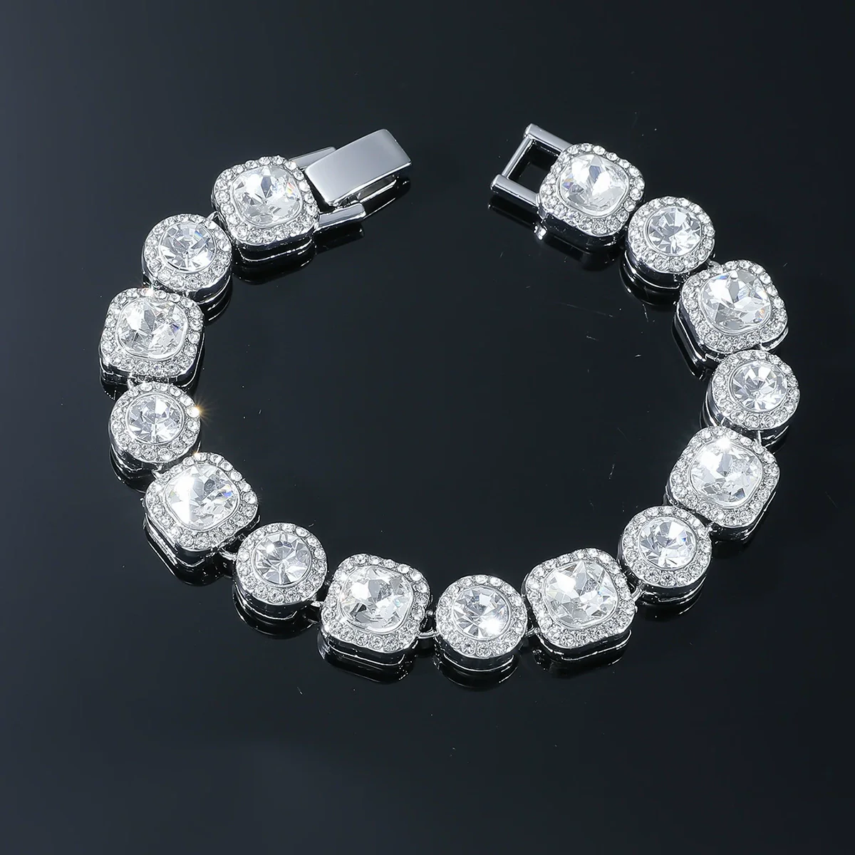 Men's Alloy Cuban Chain Jewelry With Geometric Pattern And Diamond Design Punk Style - Image 7