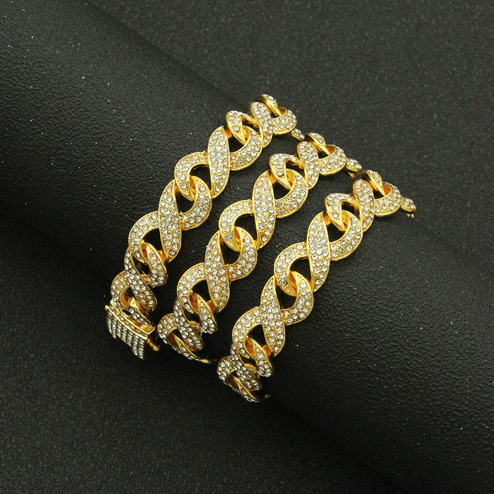 Men's Alloy Cuban Chain Necklace With Diamond And Geometric Design Hip Hop Style - Image 2