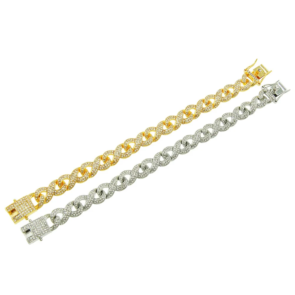 Men's Alloy Cuban Chain Necklace With Diamond And Geometric Design Hip Hop Style - Image 5