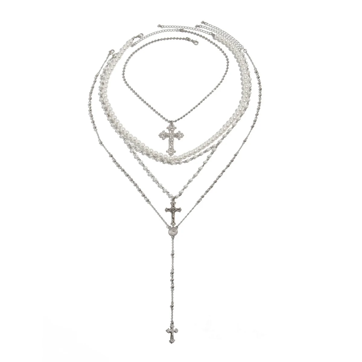 Men's Alloy Geometric Cross Handmade Pendant Necklace Jewelry - Image 5