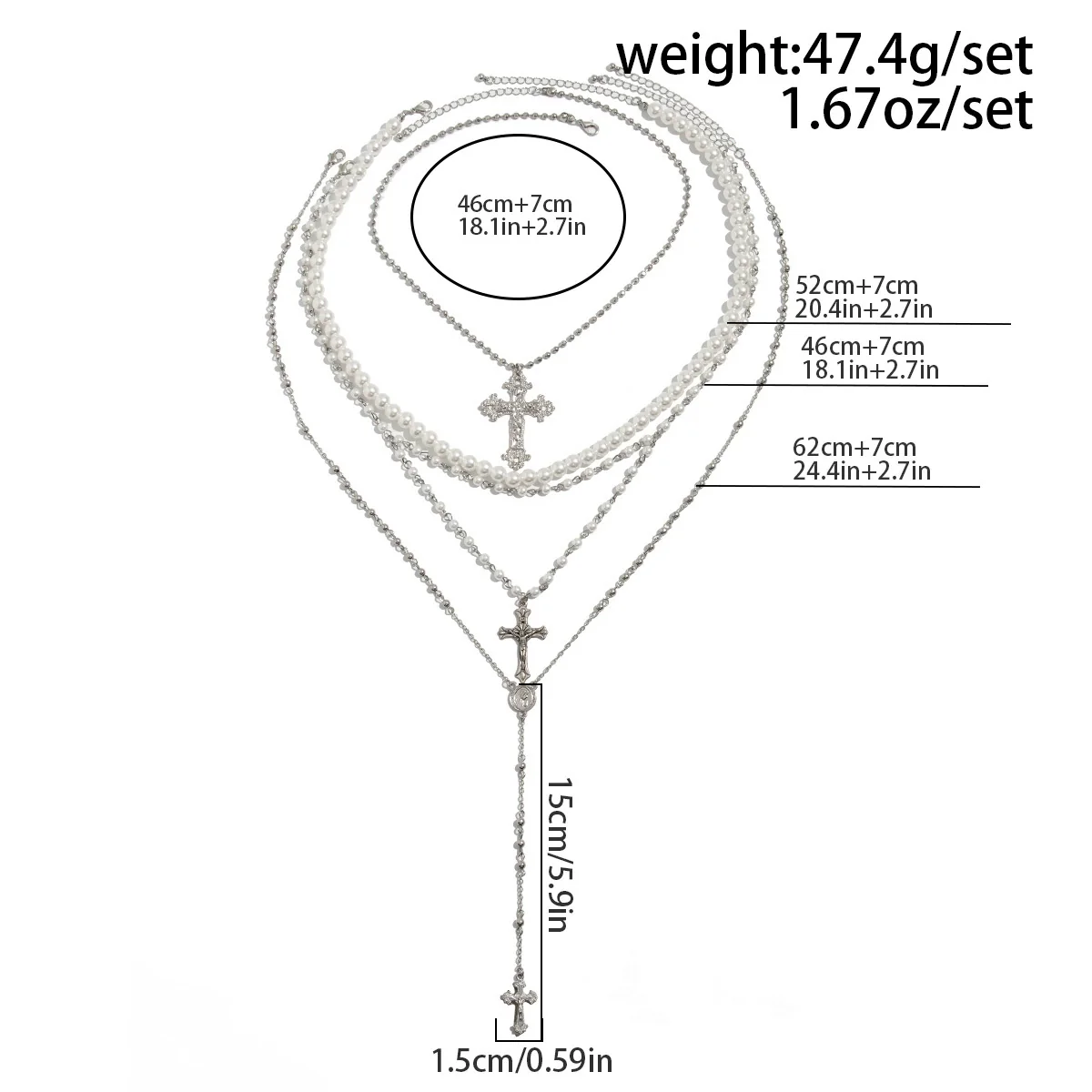 Men's Alloy Geometric Cross Handmade Pendant Necklace Jewelry - Image 6