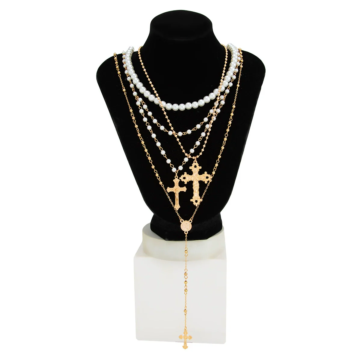 Men's Alloy Geometric Cross Handmade Pendant Necklace Jewelry - Image 7