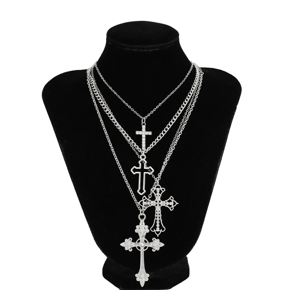 Men's Alloy Geometric Diamond Set Pendant Necklace Hiphop Niche Highgrade Clavicle Chain Jewelry - Image 7