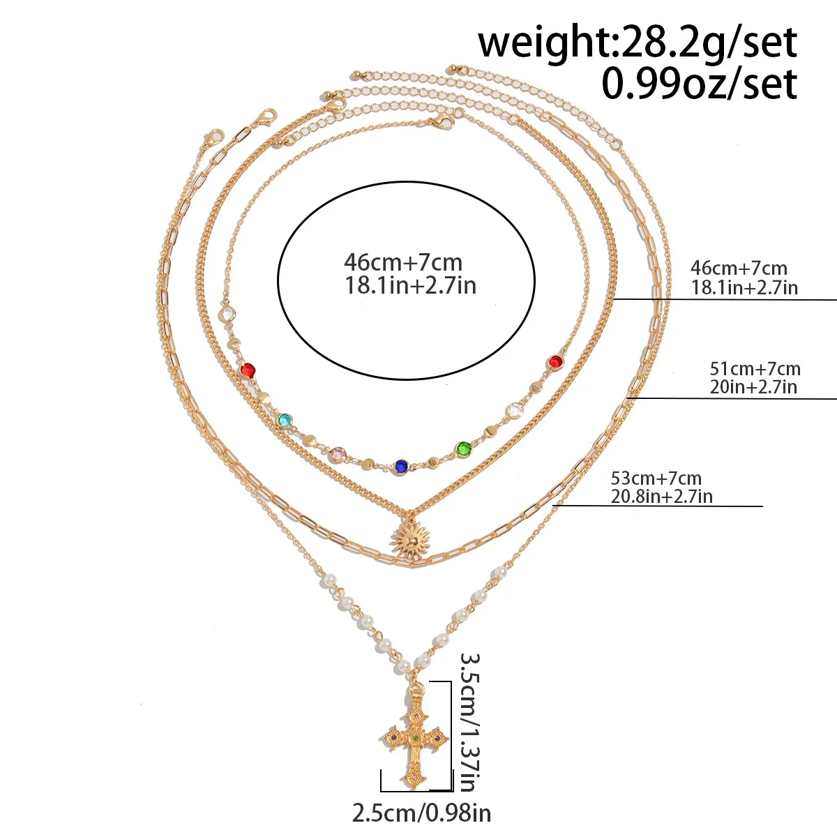 Men's Alloy Geometric Handmade Hiphop Fashion Sun Pendant Clavicle Chain Necklace Jewelry - Image 6