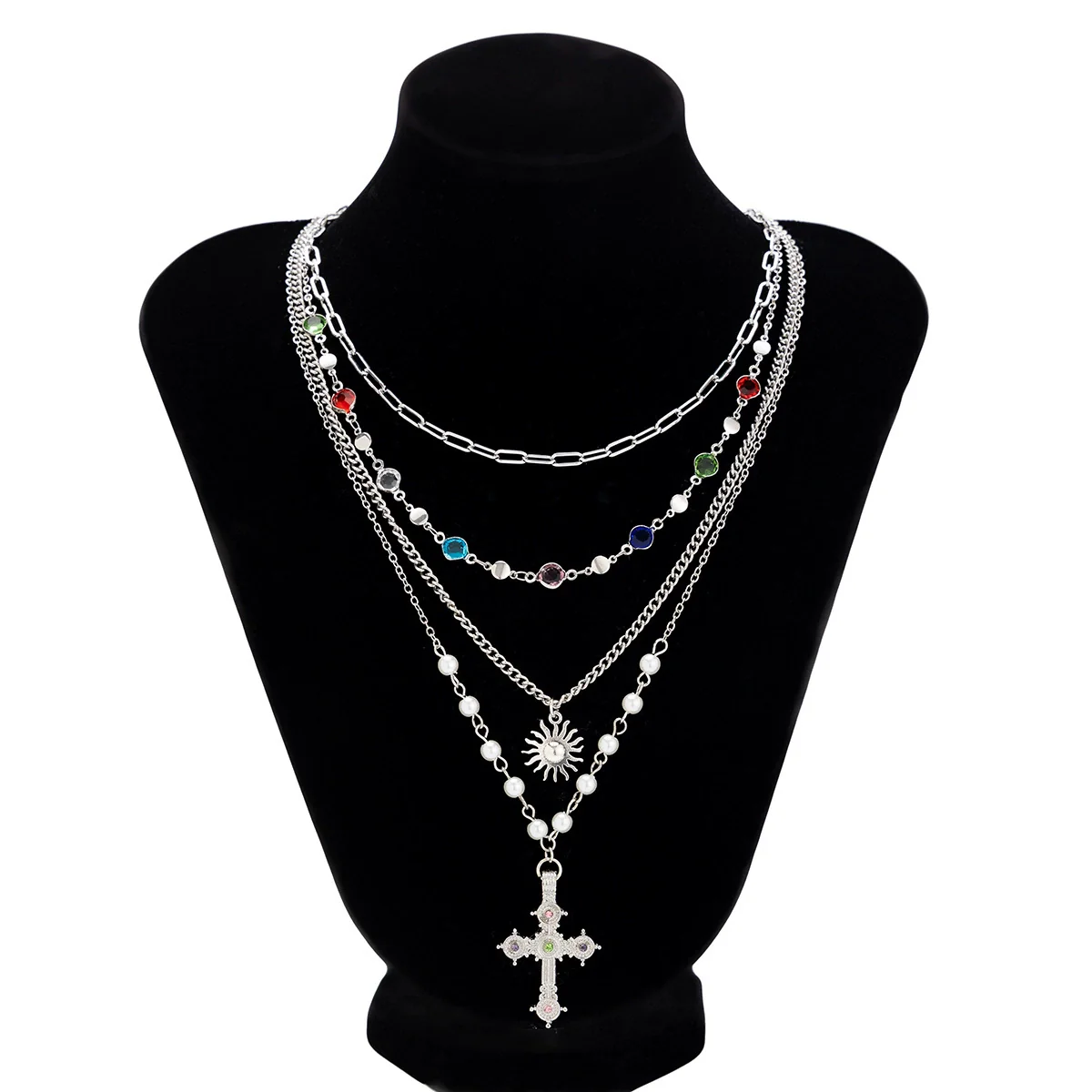 Men's Alloy Geometric Handmade Hiphop Fashion Sun Pendant Clavicle Chain Necklace Jewelry - Image 7