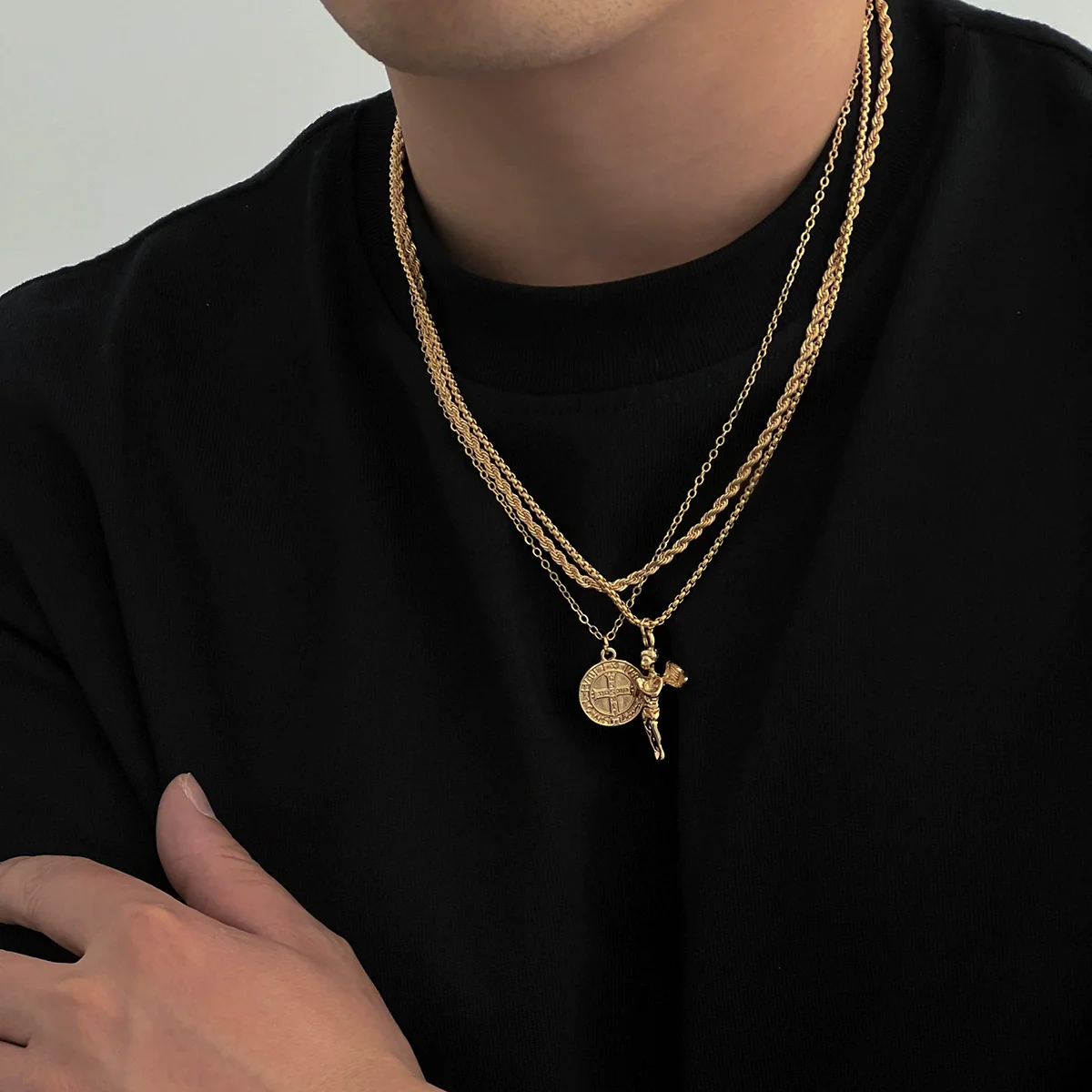 Men's Alloy Geometric Handmade Pendant Necklace Jewelry - Image 2