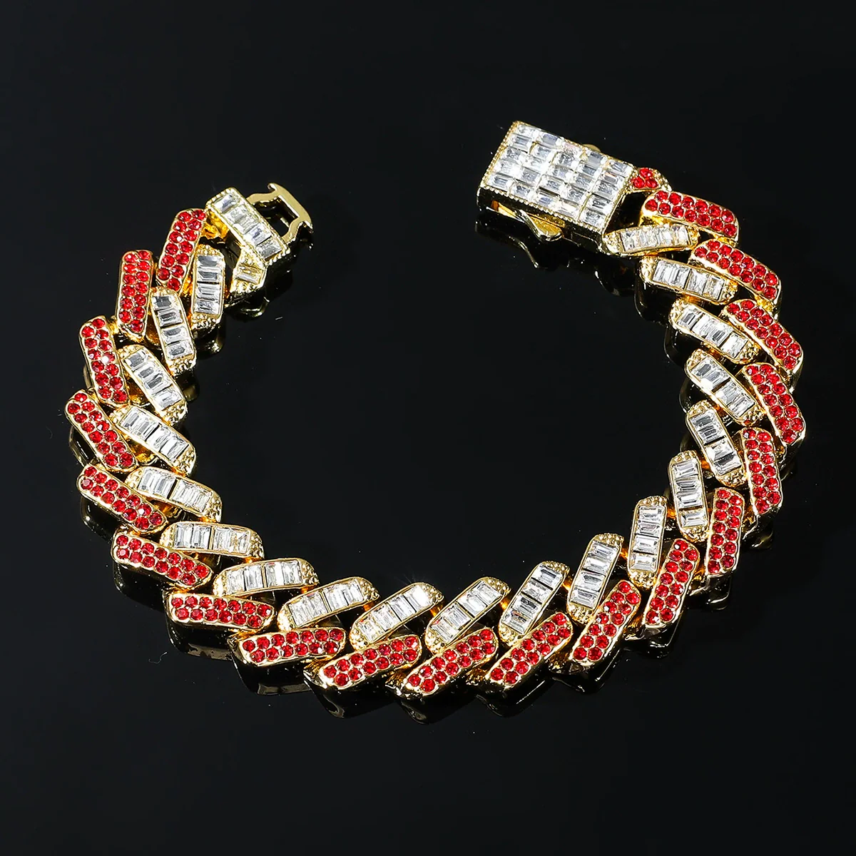 Men's Alloy Geometric Hip Hop Diamondembedded Bracelet - Image 2