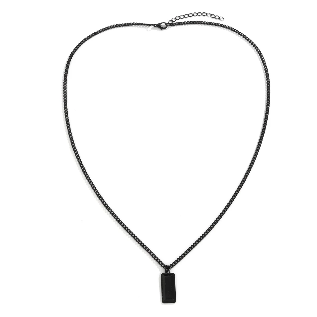 Men's Alloy Geometric Pendant Sweater Chain Necklace With Electroplating Treatment - Image 5