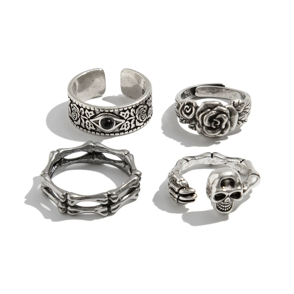 Men's Alloy Geometric Skull Ghost Claw Ring With Electroplating - Image 5