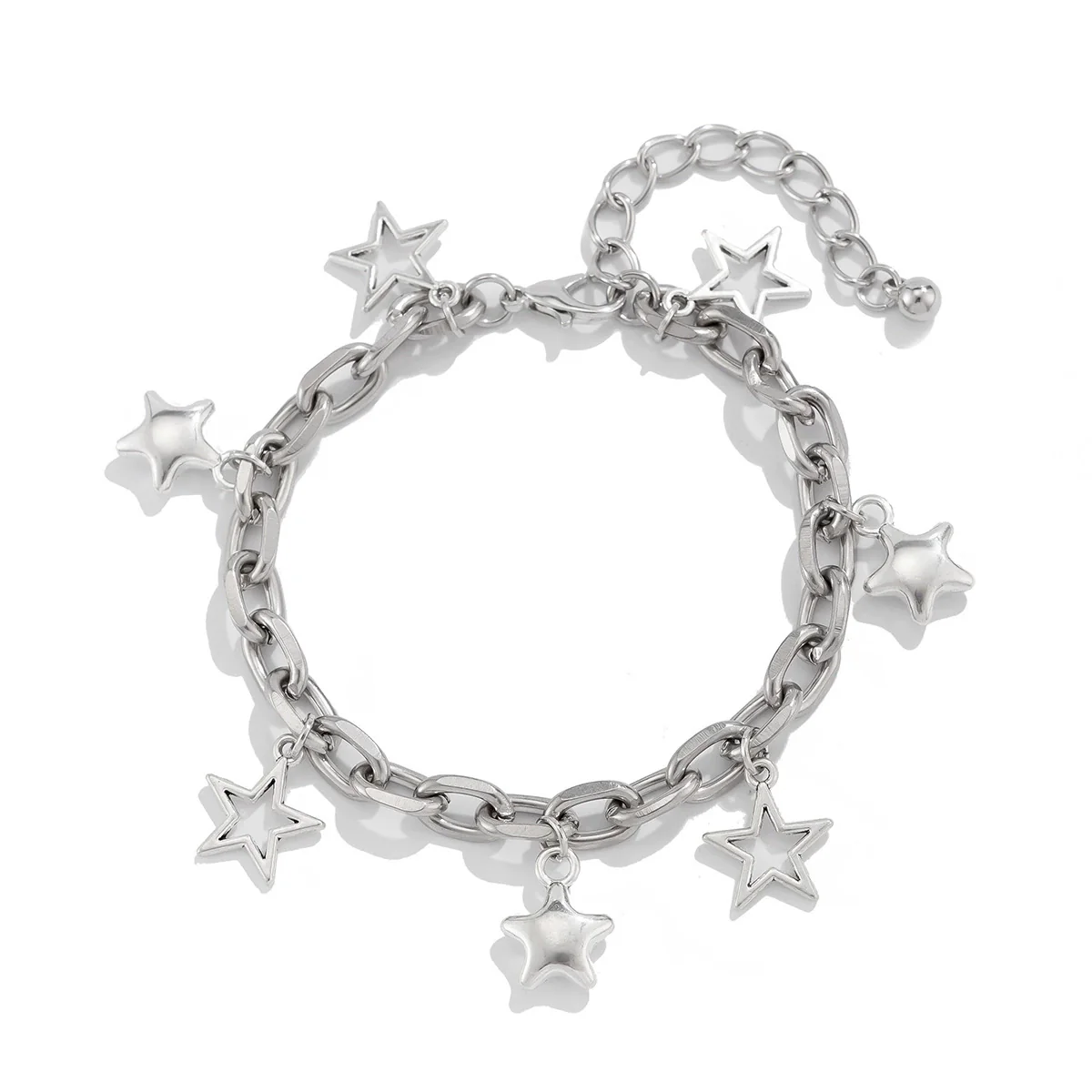 Men's Alloy Handmade Geometric Fivepointed Star Necklace And Bracelet Jewelry - Image 5