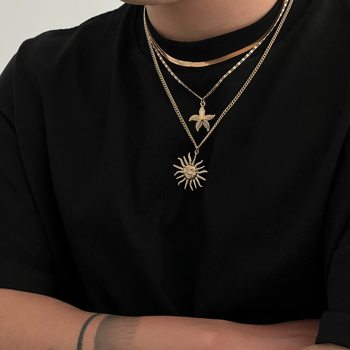 Men's Alloy Handmade Geometric Style Clavicle Chain Necklace