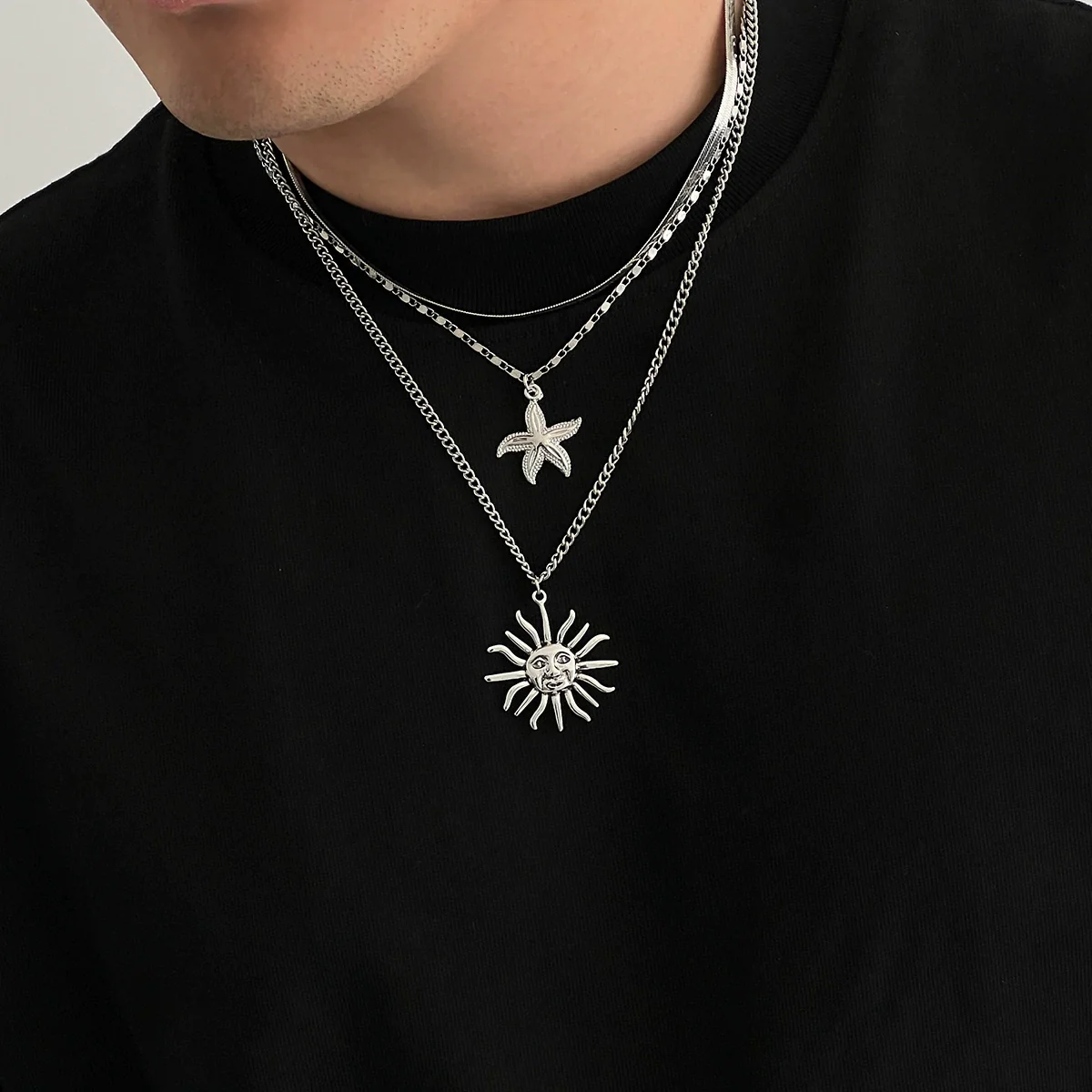 Men's Alloy Handmade Geometric Style Clavicle Chain Necklace - Image 3