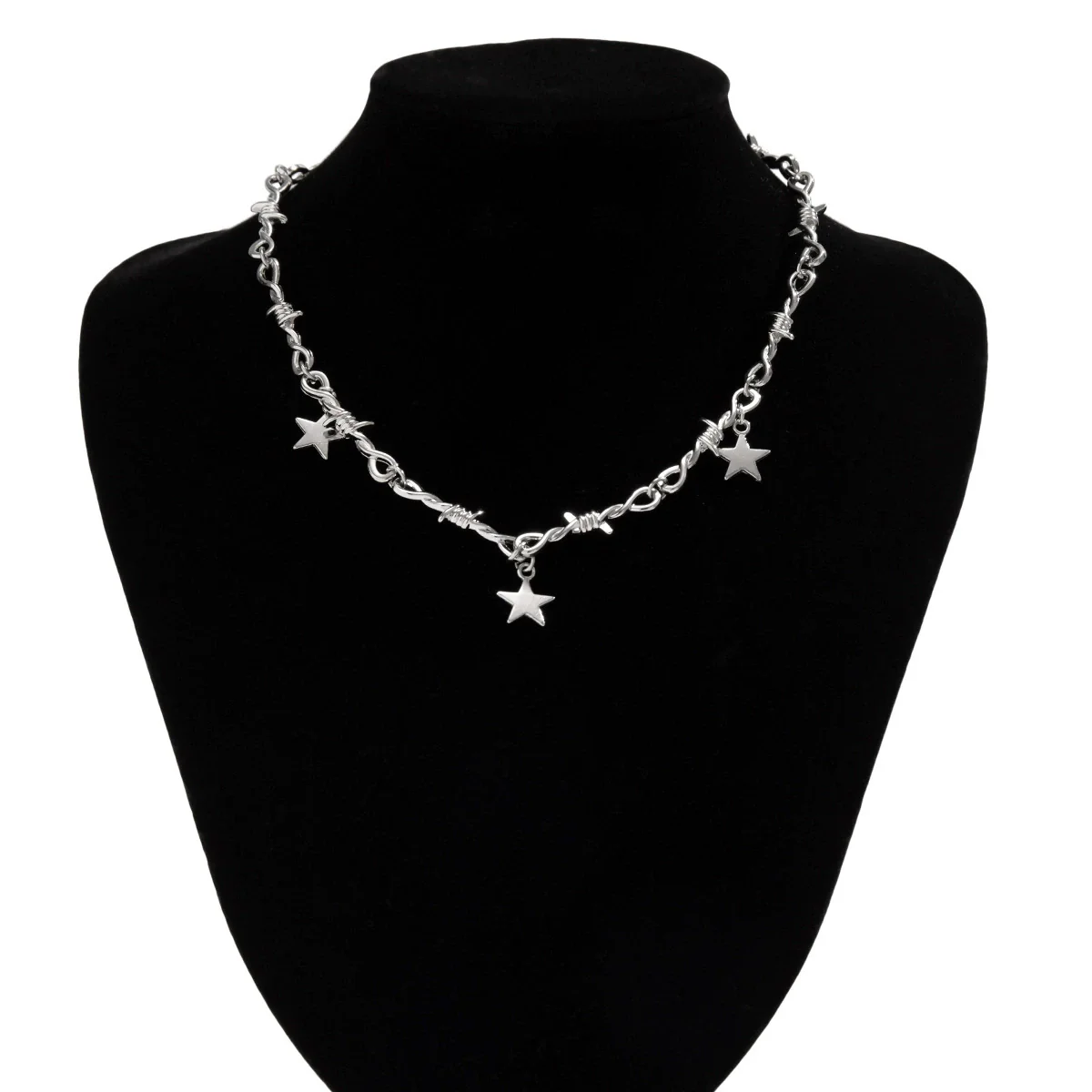 Men's Alloy Handmade Geometric Thorn Fivepointed Star Necklace - Image 6