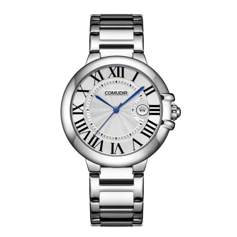 Men's Alloy Hollow Fake Mechanical Business Style Round Dial Luminous Calendar Waterproof Watch With Onion Crown Transparent Bottom And Mineral Reinforced Glass Mirror - Image 4