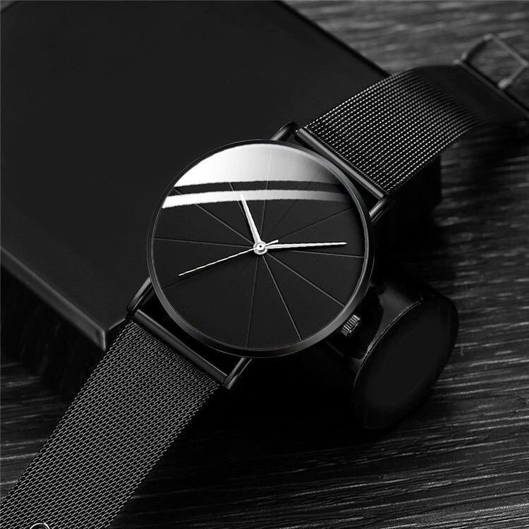 Men's Alloy Mesh Band Casual Round Dial Quartz Watch - Image 2