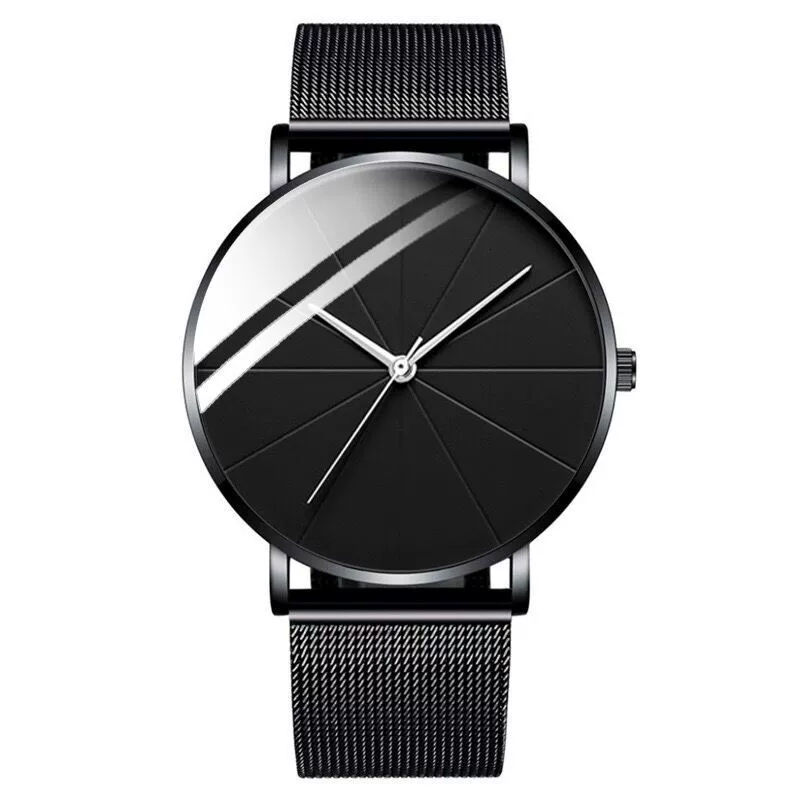 Men's Alloy Mesh Band Casual Round Dial Quartz Watch - Image 5