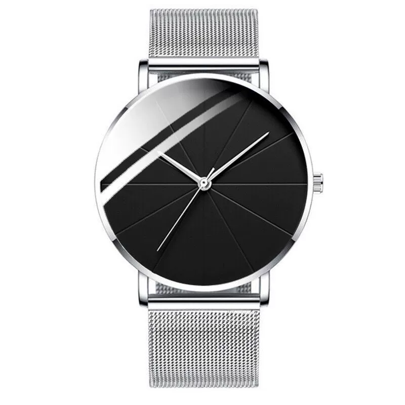 Men's Alloy Mesh Band Casual Round Dial Quartz Watch - Image 6