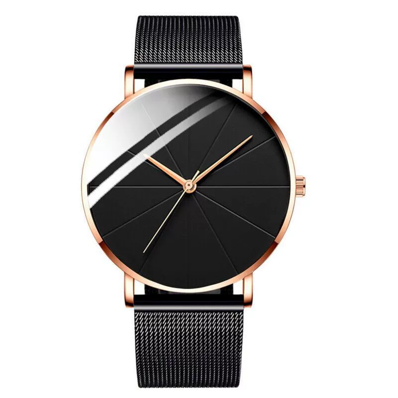Men's Alloy Mesh Band Casual Round Dial Quartz Watch - Image 8