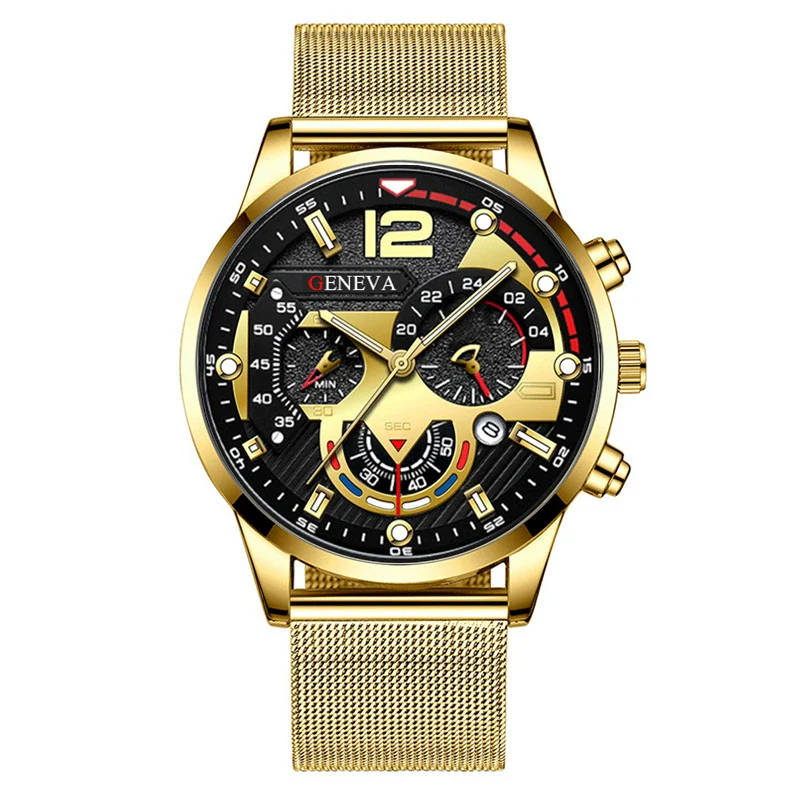 Men's Alloy Milan Belt Quartz Sports Luminous Round Dial Watch - Image 2