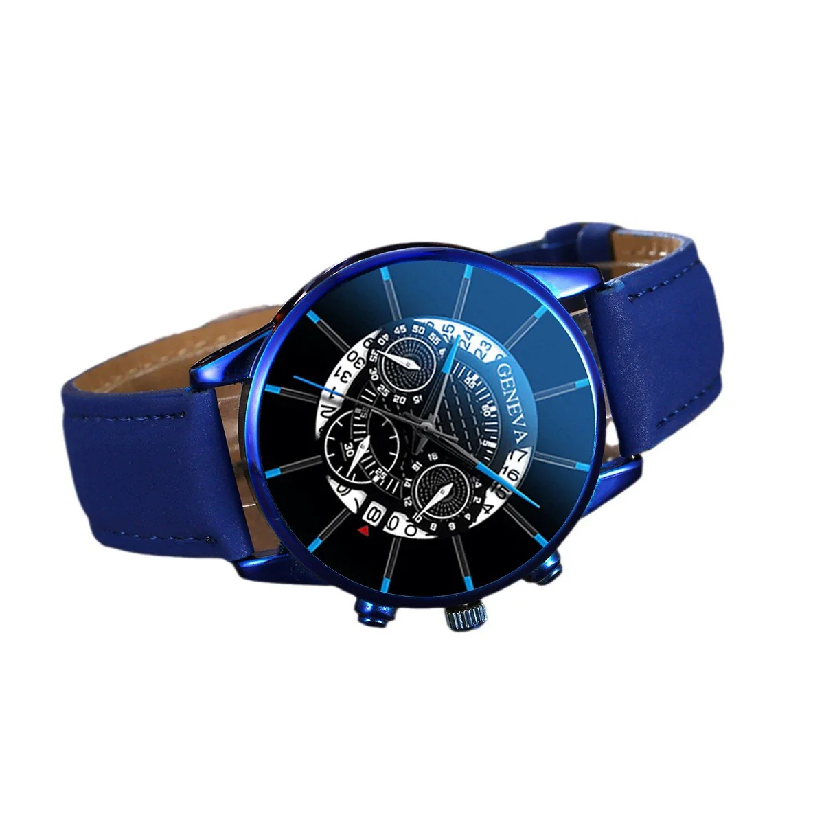 Men's Alloy Quartz Casual Business Round Dial Belt Watch With Stainless Steel Clasp And Imitation Leather Strap - Image 5