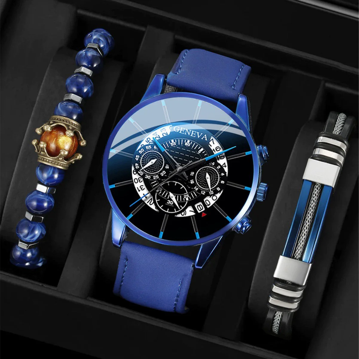 Men's Alloy Quartz Casual Business Round Dial Belt Watch With Stainless Steel Clasp And Imitation Leather Strap - Image 7