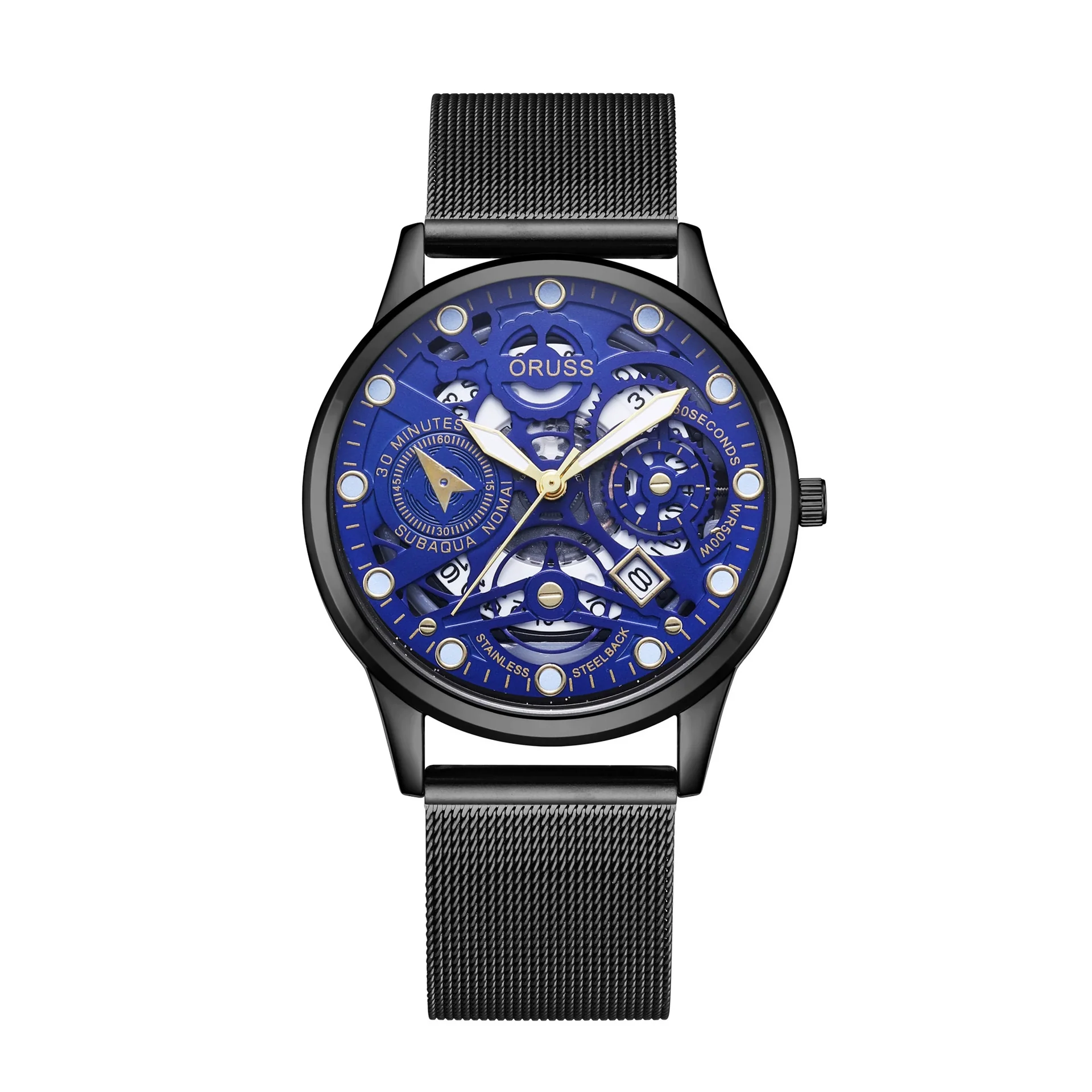 Men's Alloy Quartz Watch With Mineral Reinforced Glass Mirror Round Dial Business Style Waterproof Luminous Hollow Casual - Image 3
