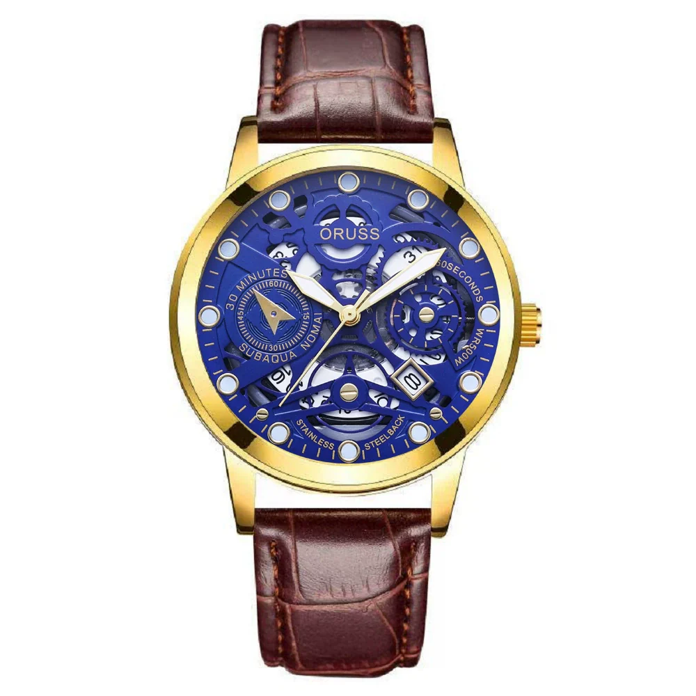 Men's Alloy Quartz Watch With Mineral Reinforced Glass Mirror Round Dial Business Style Waterproof Luminous Hollow Casual - Image 7
