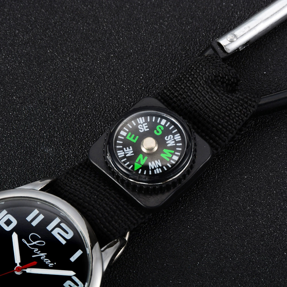 Men's Alloy Rose Gold Buckle Casual Round Dial Quartz Pocket Hanging Watch - Image 3