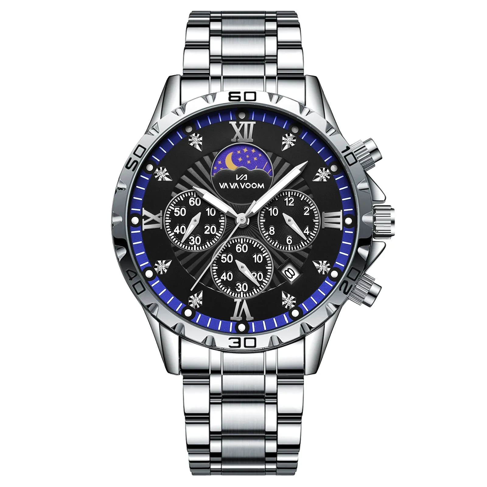 Men's Alloy Stainless Steel Waterproof Luminous Calendar Quartz Watch With Round Dial And Business Style - Image 7