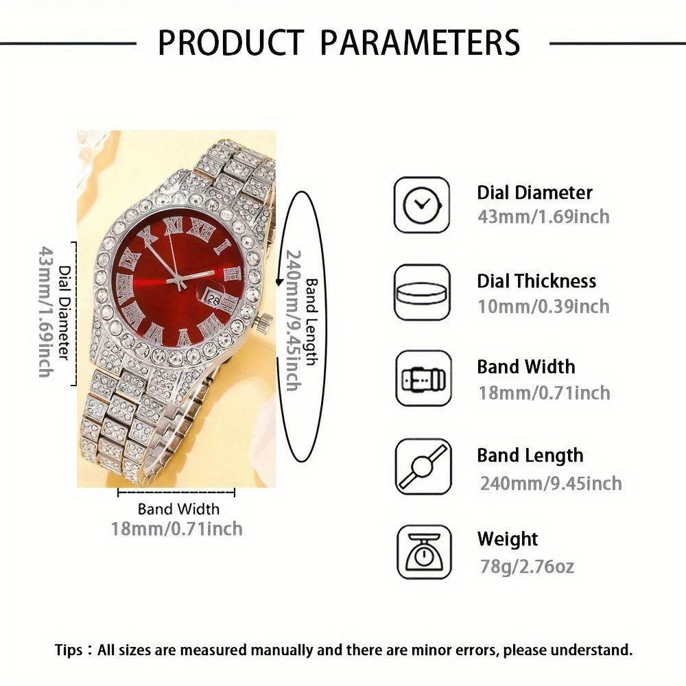 Men's Alloy Watch With Mineral Reinforced Glass Mirror Round Dial Casual Style - Image 5