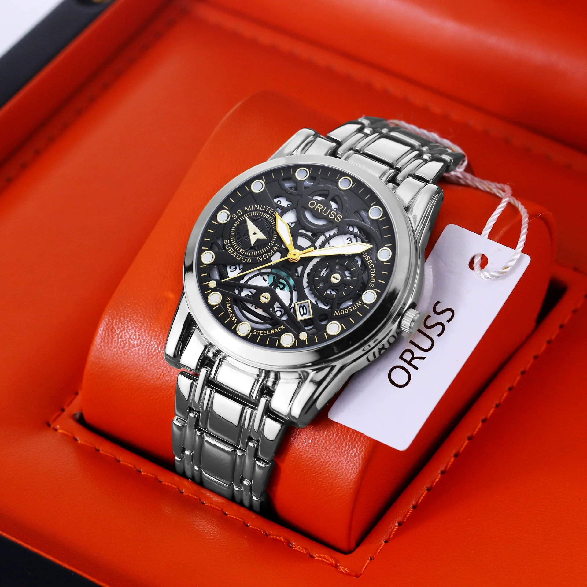 Men's Alloy Wrist Watch Round Dial Personality Durable Trendy Cool Black Waterproof Luminous Business Style - Image 10