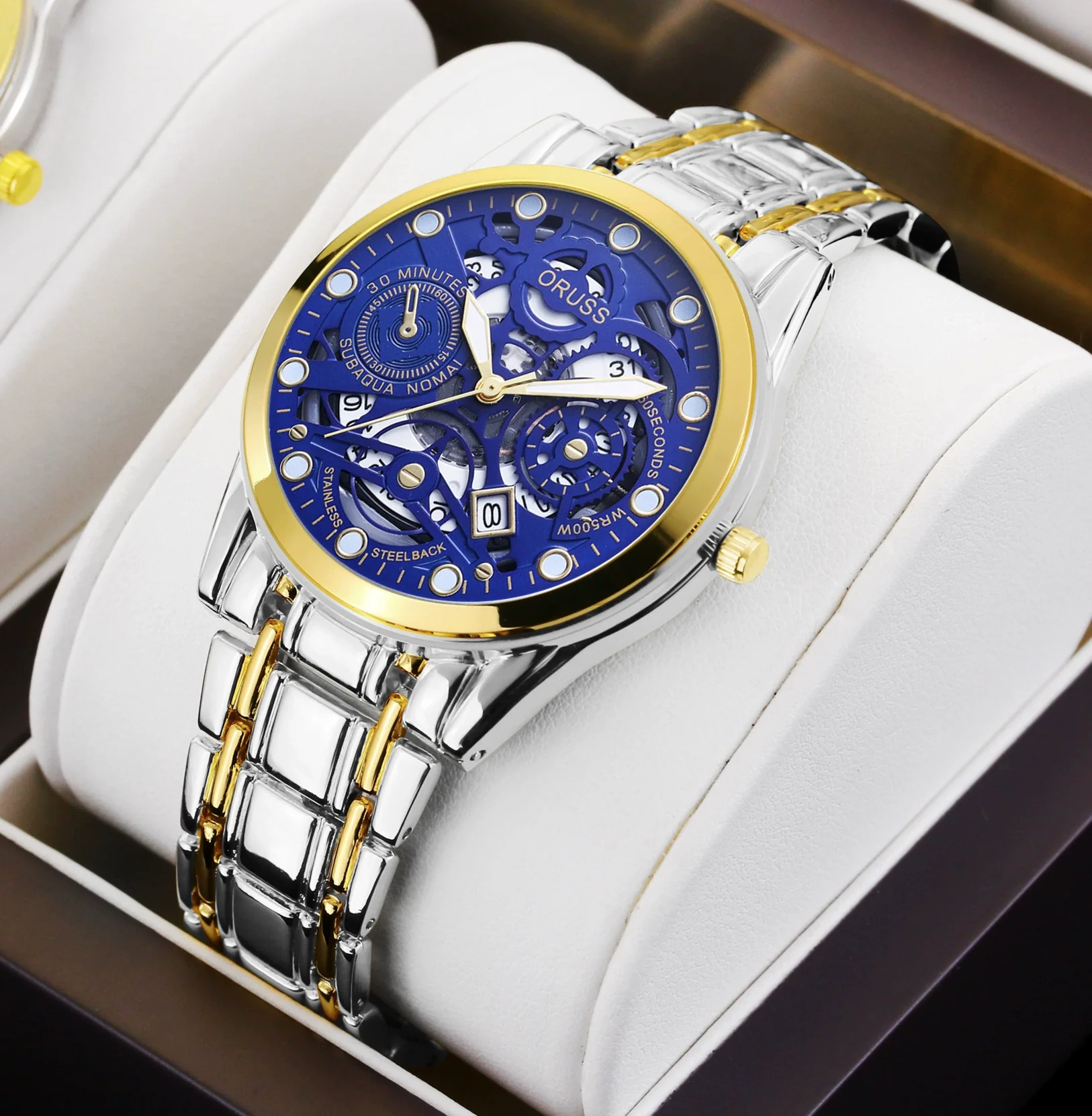 Men's Alloy Wrist Watch Round Dial Personality Durable Trendy Cool Black Waterproof Luminous Business Style - Image 14