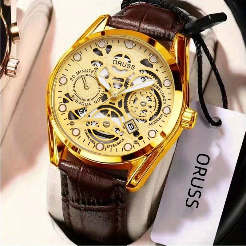 Men's Alloy Wrist Watch Round Dial Personality Durable Trendy Cool Black Waterproof Luminous Business Style - Image 16
