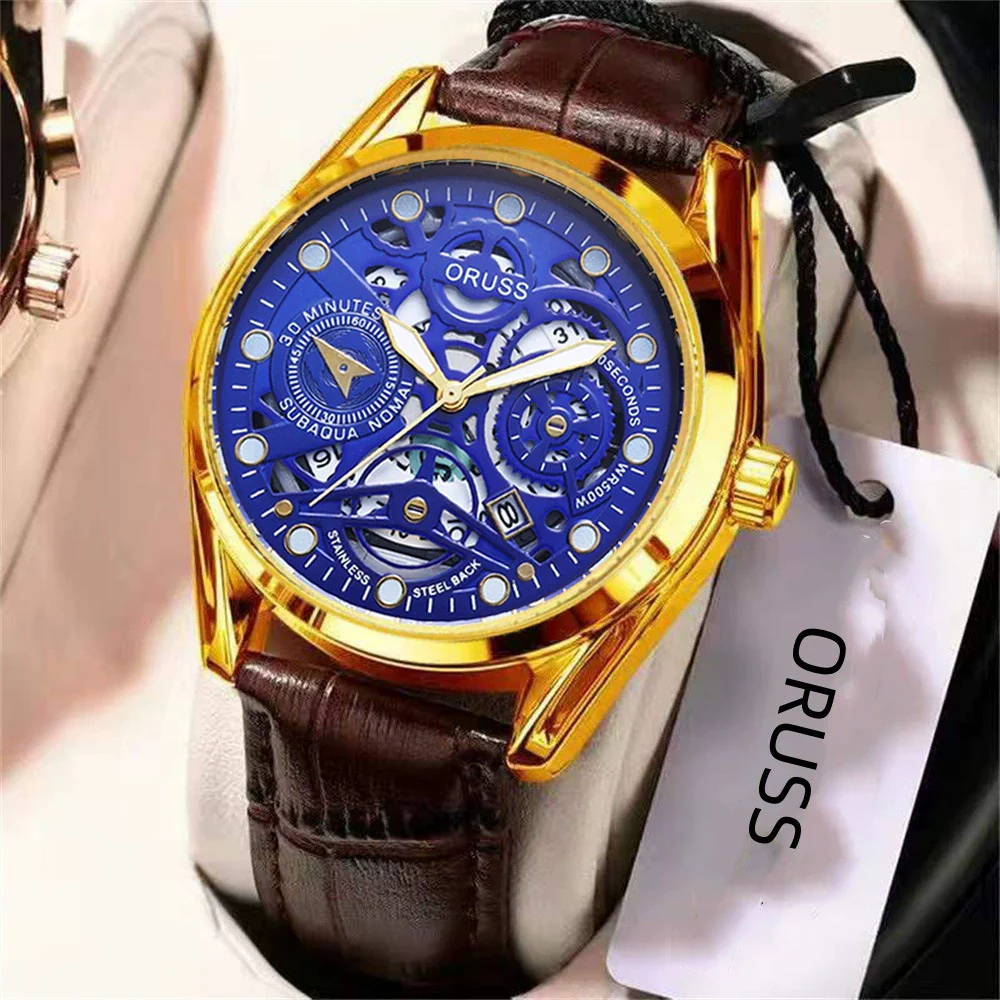 Men's Alloy Wrist Watch Round Dial Personality Durable Trendy Cool Black Waterproof Luminous Business Style - Image 19