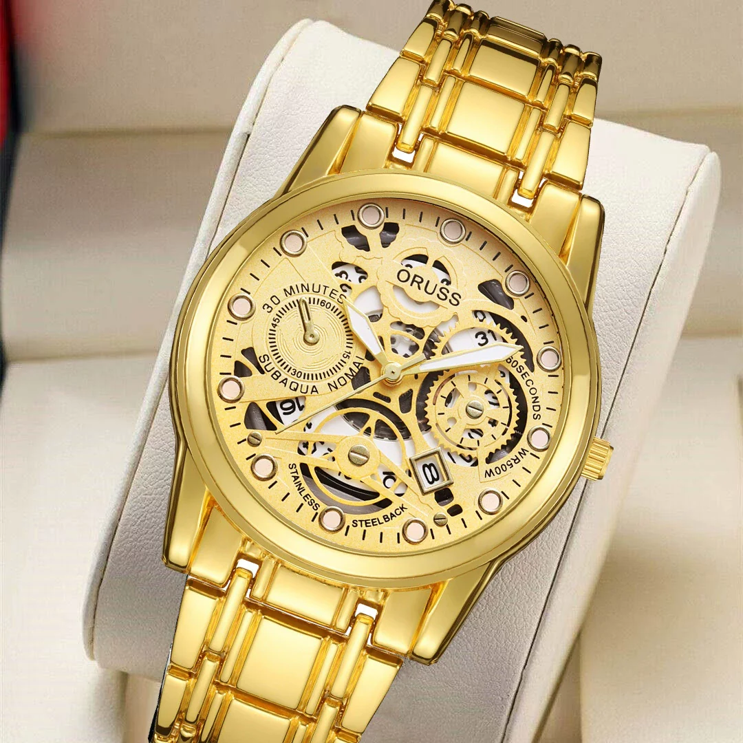 Men's Alloy Wrist Watch Round Dial Personality Durable Trendy Cool Black Waterproof Luminous Business Style - Image 4