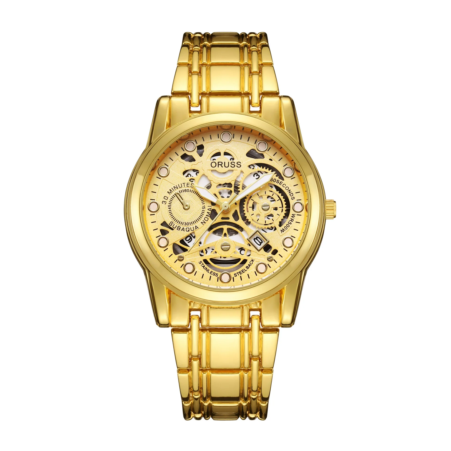 Men's Alloy Wrist Watch Round Dial Personality Durable Trendy Cool Black Waterproof Luminous Business Style - Image 5