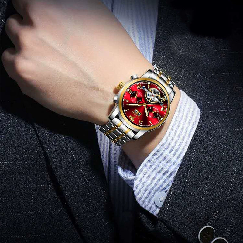 Men's Automatic Mechanical Leisure Watch With Steel Belt And Round Dial - Image 3