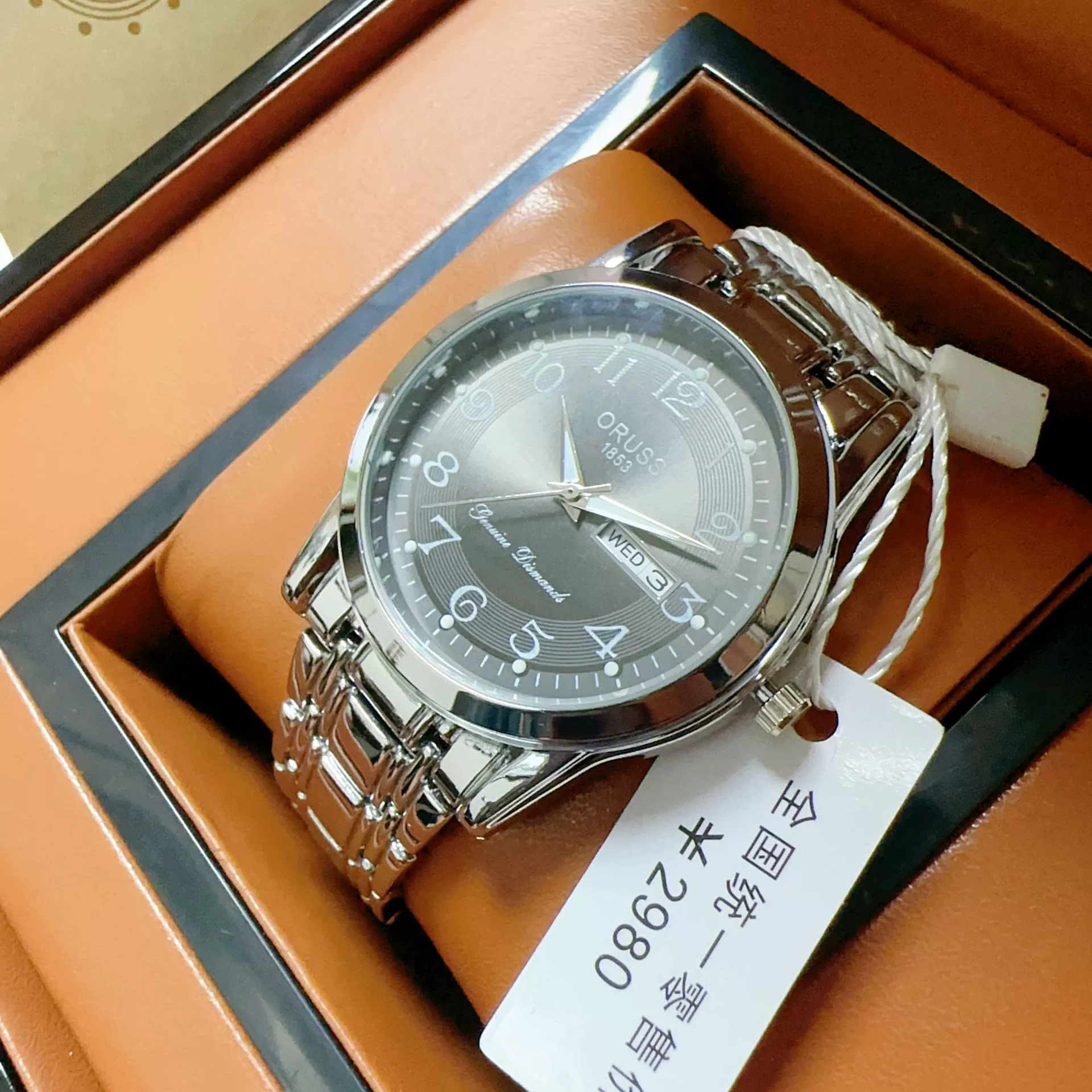 Men's Automatic Movement Alloy Case Fine Steel Strap Round Dial Mineral Reinforced Glass Mirror Leisure Style Luminous Waterproof Double Calendar Digital Watch - Image 12