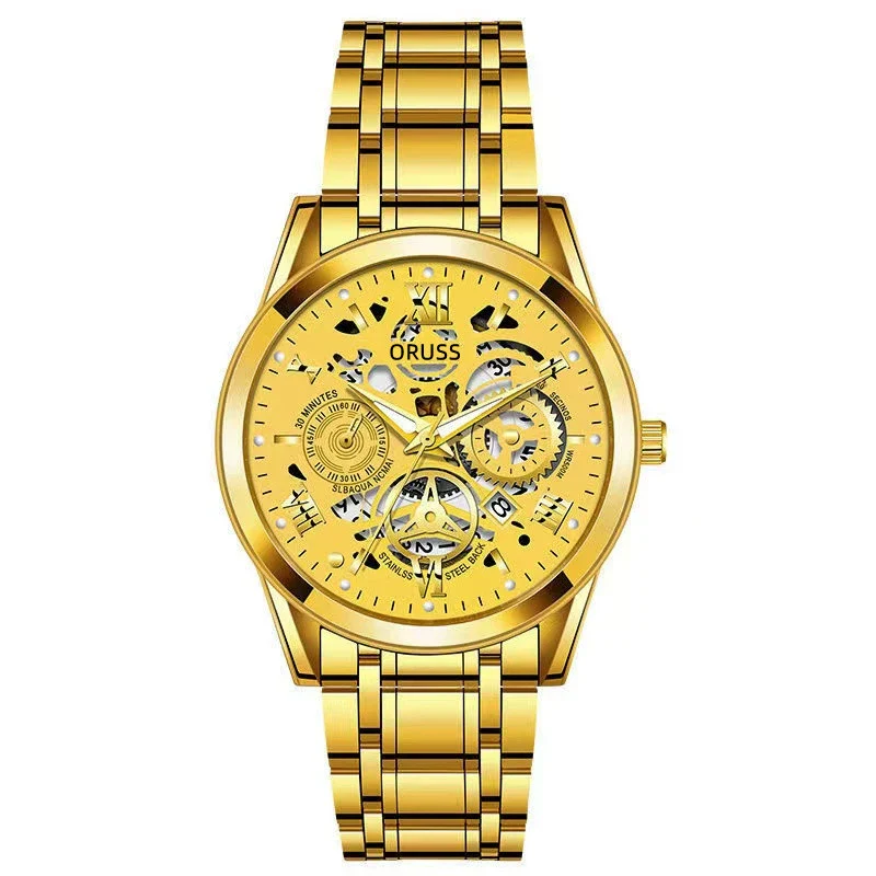 Men's Automatic Movement Watch Alloy Case And Strap Mineral Strengthened Glass Mirror Round Dial Leisure Style Luminous Waterproof - Image 10